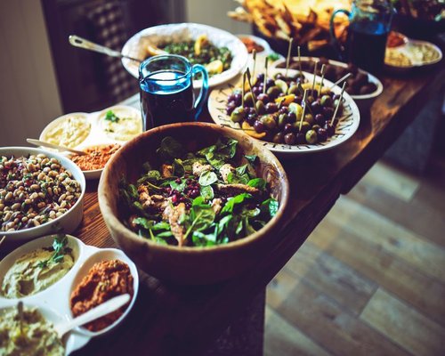 Mediterranean healthy food table